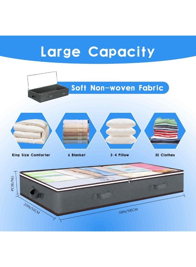 أنمي حاويات تخزين تحت السرير، سعة ٩٠ لتر (٤ قطع) - قابلة للطي ومتعددة الاستخدامات - Image 5