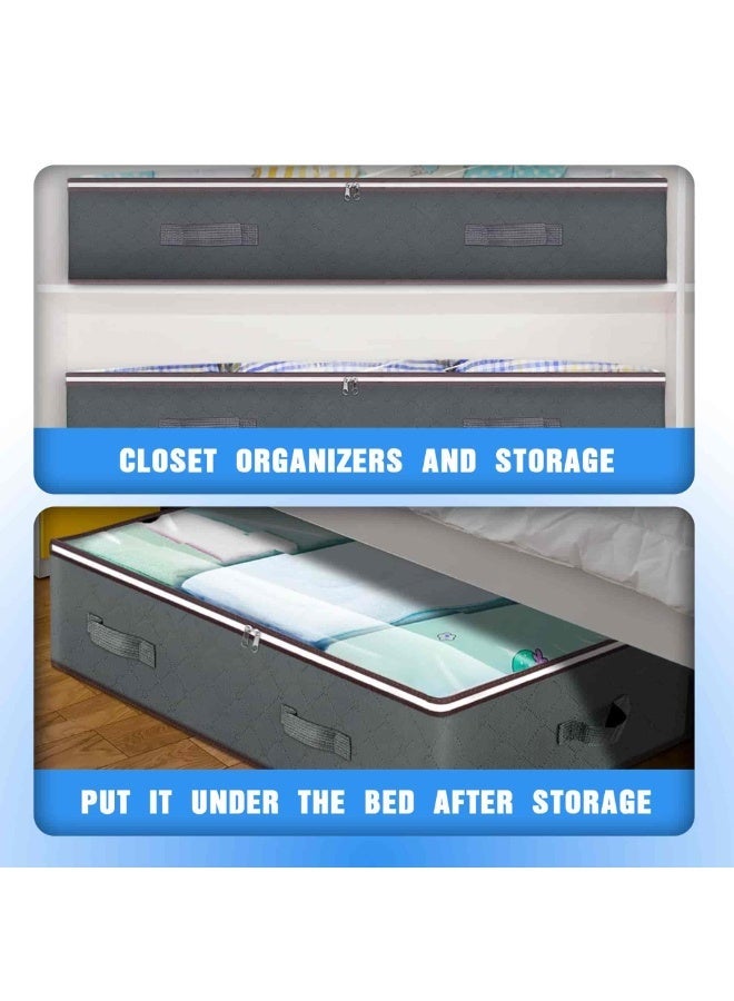 أنمي حاويات تخزين تحت السرير، سعة ٩٠ لتر (٤ قطع) - قابلة للطي ومتعددة الاستخدامات - Image 3