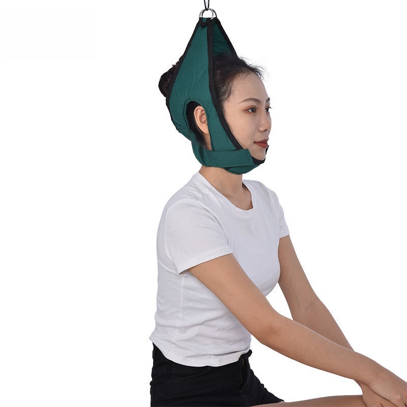 Thickened cervical traction belt fixed neck and jaw belt cervical belt traction chair fixed belt pillow goose fixed belt(Green, Free size) - Image 5