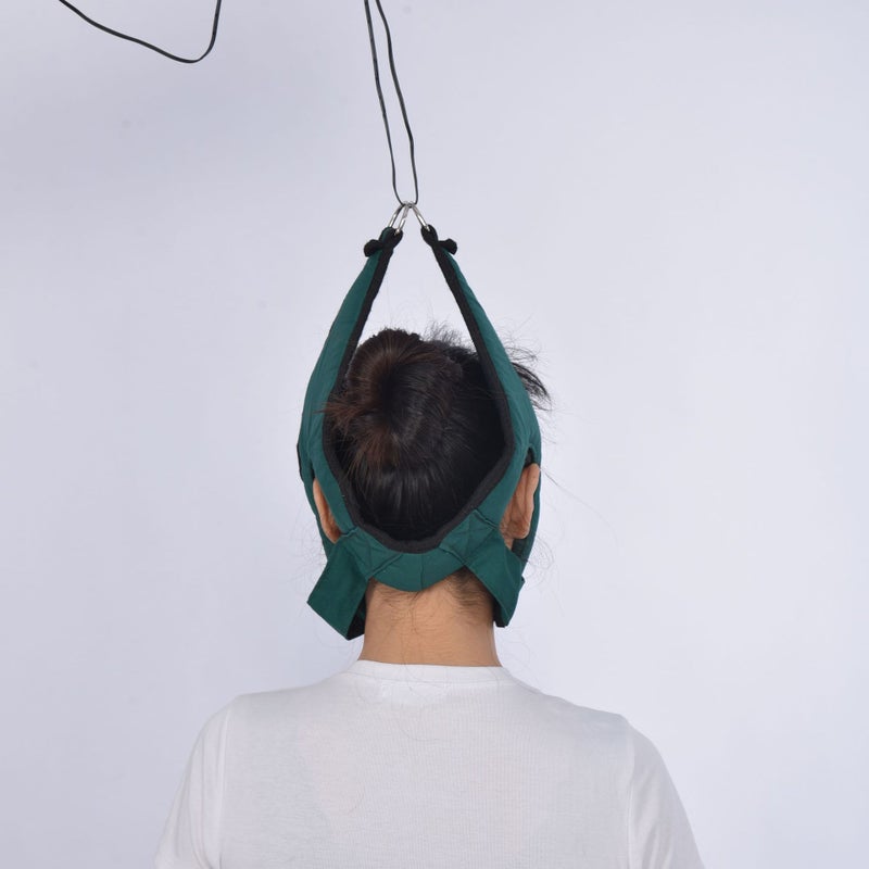 Thickened cervical traction belt fixed neck and jaw belt cervical belt traction chair fixed belt pillow goose fixed belt(Green, Free size) - Image 3