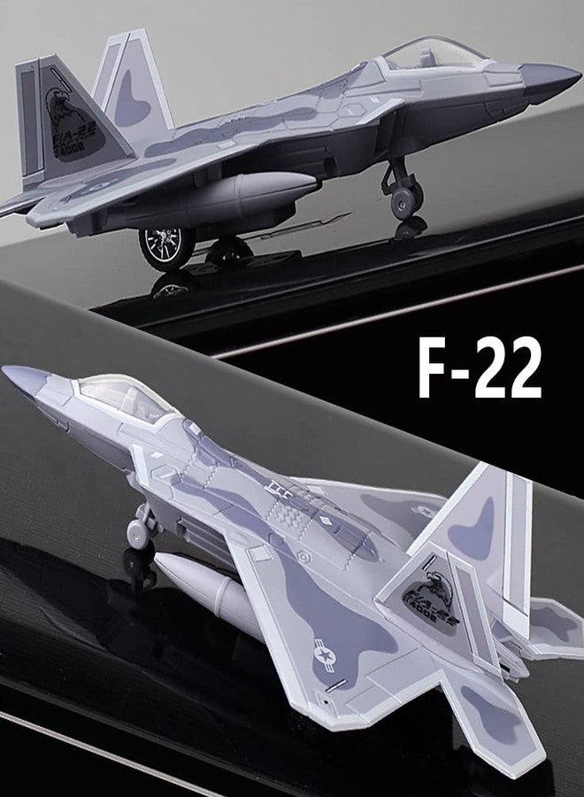 Ailejia Diecast F 22 Fighting Falcon Airplane Model Military Plane Pull Back with Lights and Sounds Fighter Jet Toys for Boys - Image 4