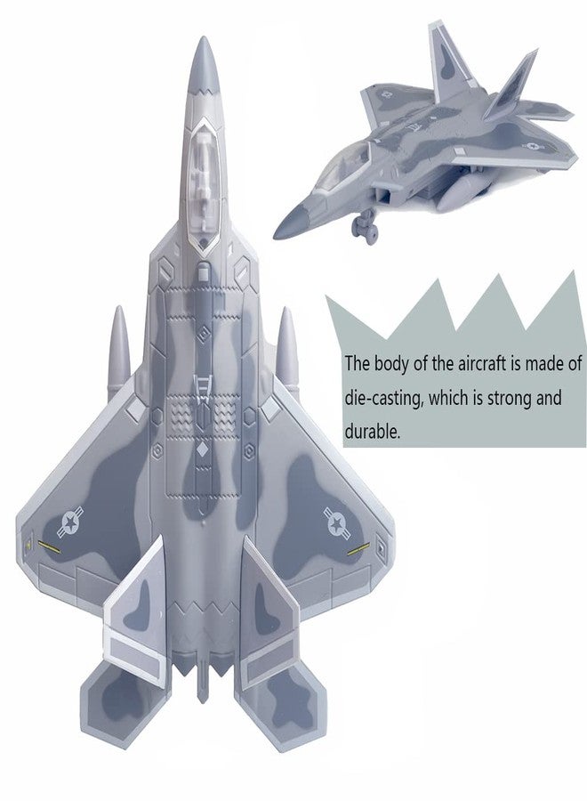 Ailejia Diecast F 22 Fighting Falcon Airplane Model Military Plane Pull Back with Lights and Sounds Fighter Jet Toys for Boys - Image 5