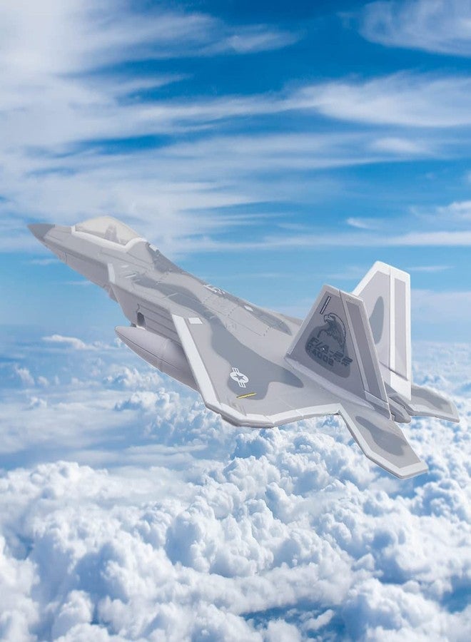 Ailejia Diecast F 22 Fighting Falcon Airplane Model Military Plane Pull Back with Lights and Sounds Fighter Jet Toys for Boys - Image 2
