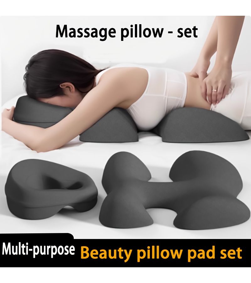 Face Pillow Set T Shaped Chest Pillow Dark Gray For Beauty Beds Facial Massage Table Abdominal Support Shoulder Neck Rest Cushion - Image 1