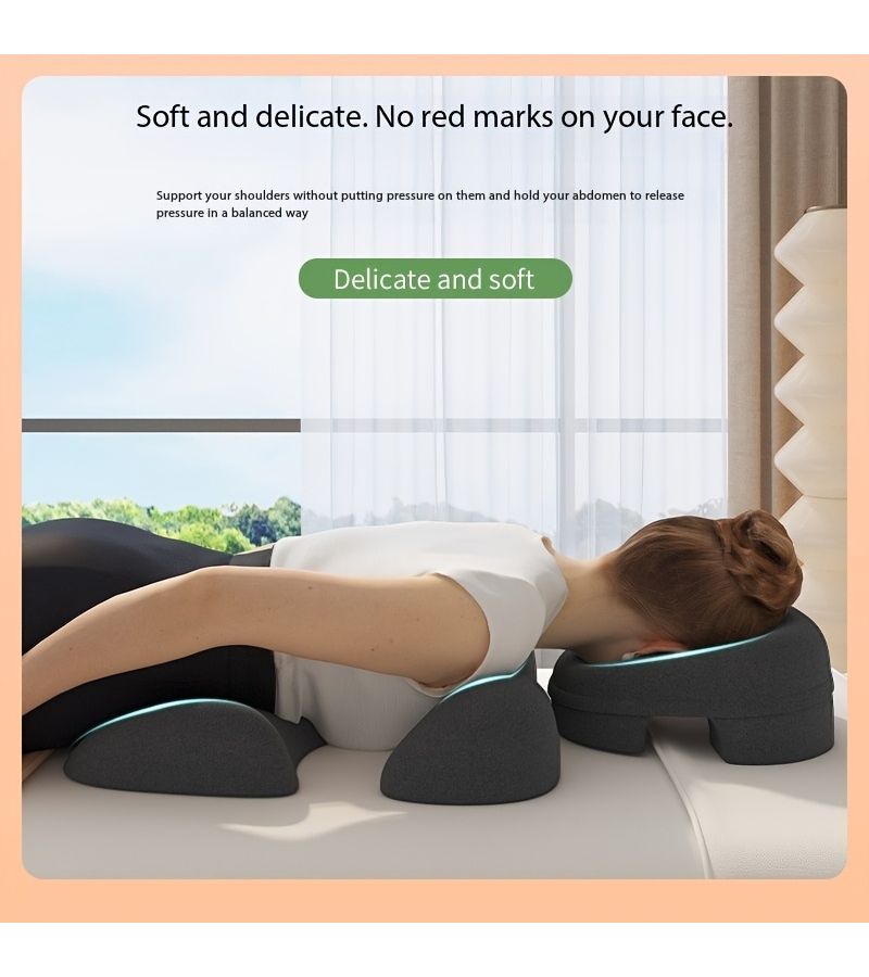 Face Pillow Set T Shaped Chest Pillow Dark Gray For Beauty Beds Facial Massage Table Abdominal Support Shoulder Neck Rest Cushion - Image 2