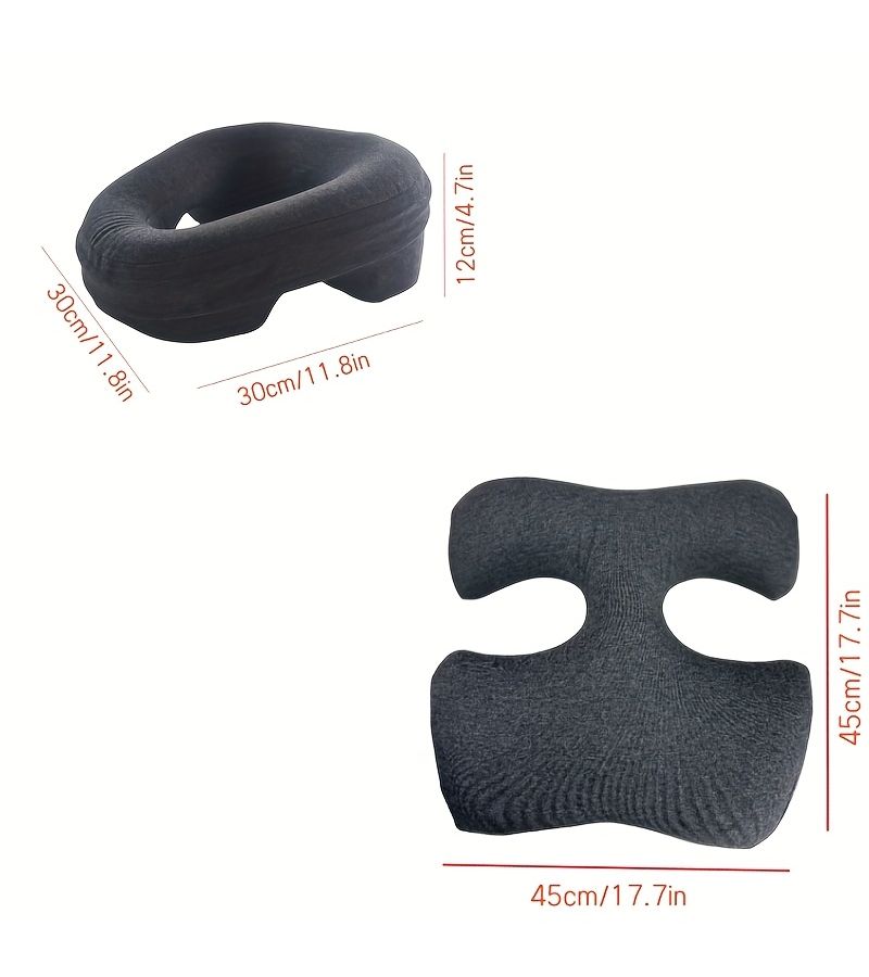 Face Pillow Set T Shaped Chest Pillow Dark Gray For Beauty Beds Facial Massage Table Abdominal Support Shoulder Neck Rest Cushion - Image 3