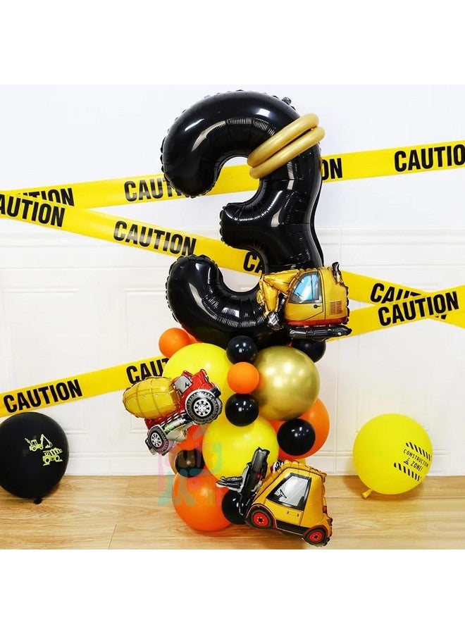 Atpata Funky Construction Theme Foil Balloons Excavator Bulldozer Balloon Dump Truck Forklift Mixer Truck Crane Balloon and Happy Birthday Banner for Boys Construction Birthday Party Supplies - Image 5
