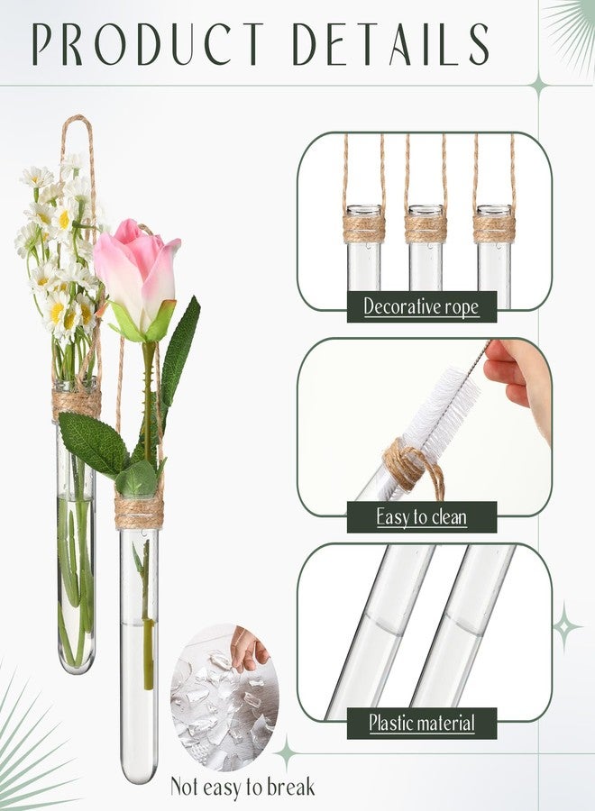 Baderke 9 Pack 5" Clear Window Propagation Stations Plastic Window Planter with Suction Cups & Traceless Nails, Propagated Plant Holders with Bottle Brush, Wall Hanging Planter Vases Terrarium Gifts - Image 5