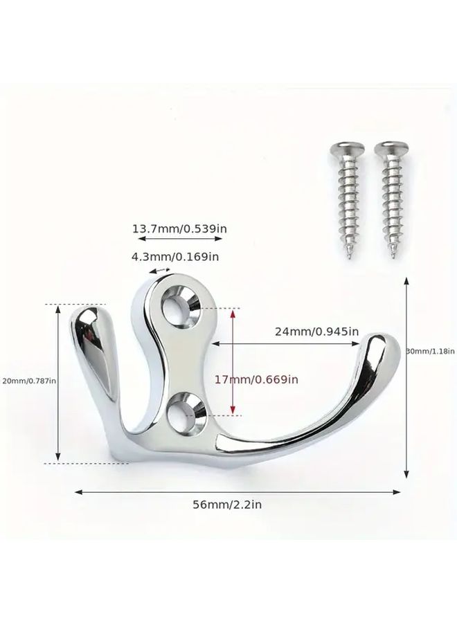 3pcs Silvery Antler Alloy Double Hooks Rust Resistant Durable 30 Lbs Capacity Each For Bathroom And Multi Purpose Use - Image 3