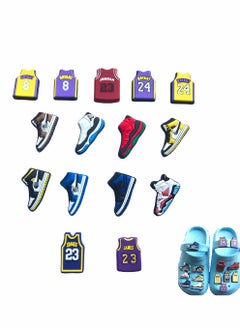 SYOSI Shoes Decorations Crocs Charms Jibbitz, Sandals Buckle Wristband Bracelet PVC Basketball Charms Boys Girls Men Women Kid Adults Birthday Gifts Party Favor, 15 Pcs  - Image 1
