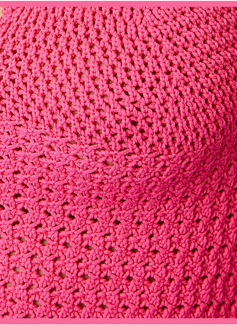 كوتون Halter Neck Tank Top Knitted
