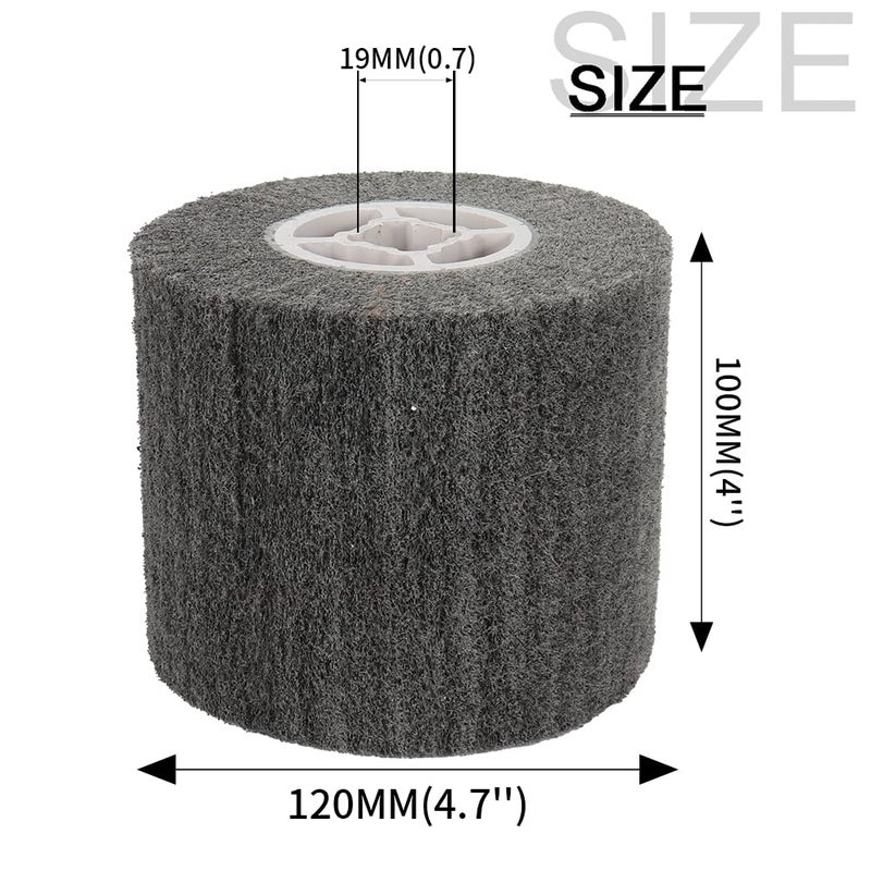 Baisiky 120x100x19mm Non-Woven Abrasive Wire Drawing Polishing Burnishing Wheel Flap Brush for Surface Treatment Stainless Steel, Aluminum, Copper, and More - 400 Grit - Image 2
