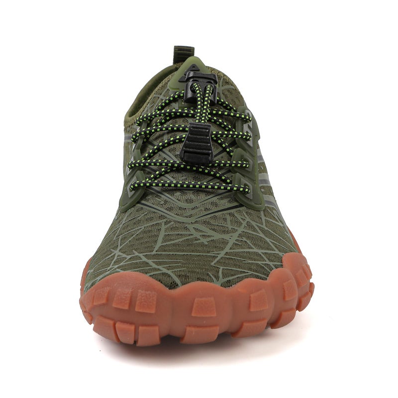 UBFEN Water Shoes Aqua Swim Shoes Mens Womens Beach Sports Quick Dry Barefoot for Boating Fishing Diving Surfing Green Color Size US 15 Women 13 Men - Image 4