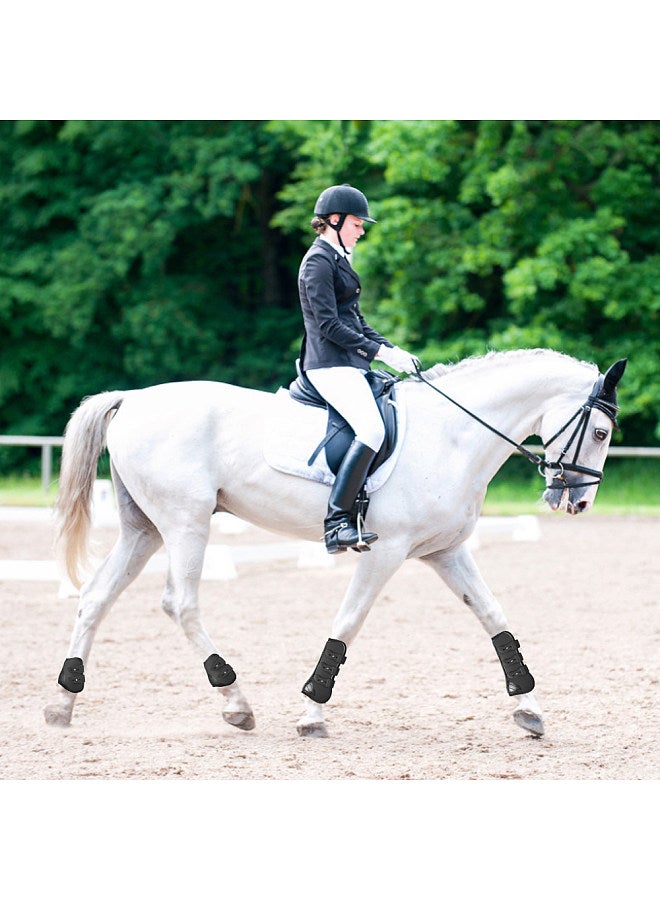 Generic 4 PCS Front Hind Leg Boots Adjustable Horse Leg Boots Equine Front Hind Leg Guard Equestrian Tendon Protection Horse Hock Brace - Image 2