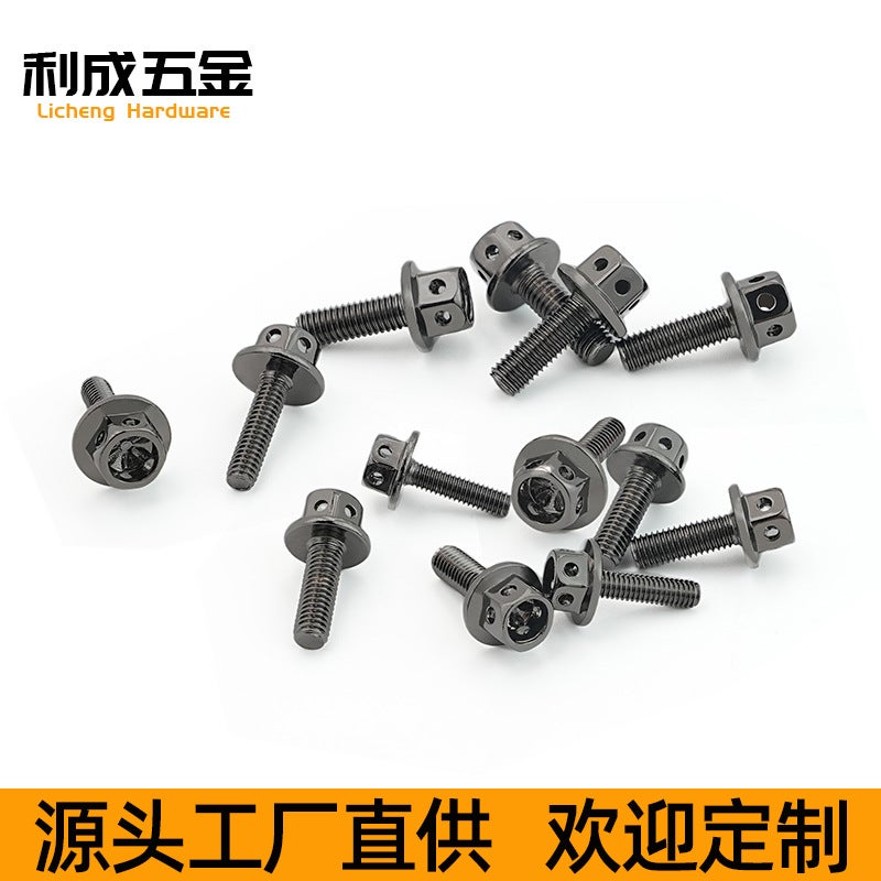 304 Stainless Steel External Hexagonal Flange Cut Out Screws Modified Car Accessories M4M5M6M8M10 Burnt Titanium Screws - Image 4