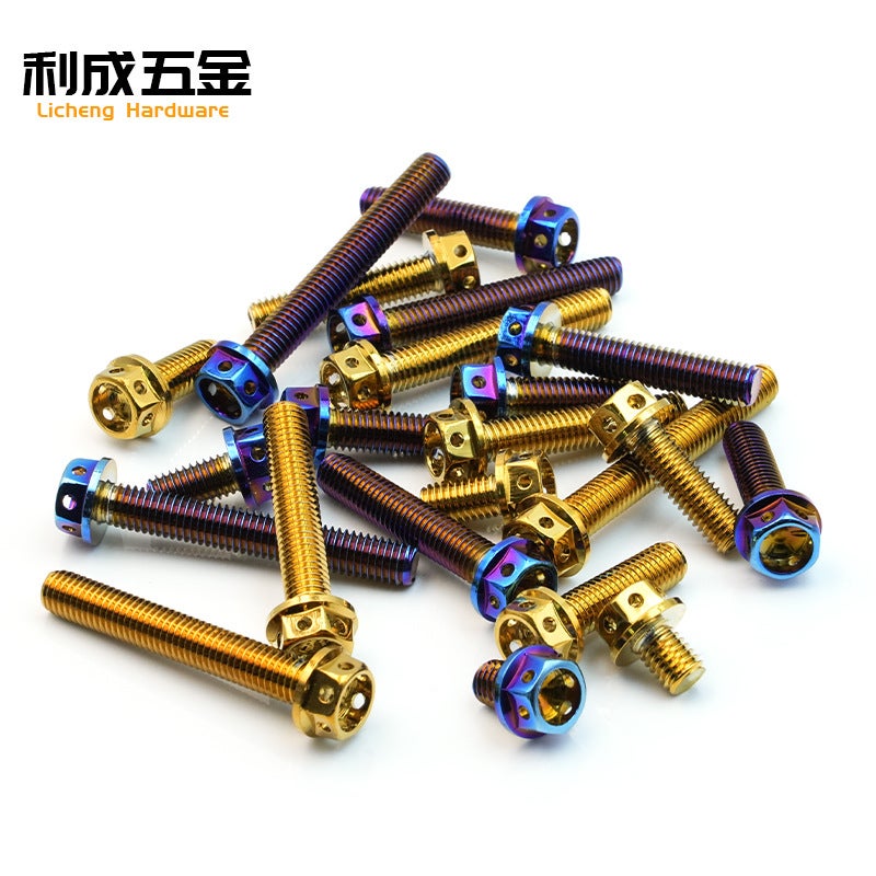 304 Stainless Steel External Hexagonal Flange Cut Out Screws Modified Car Accessories M4M5M6M8M10 Burnt Titanium Screws - Image 5