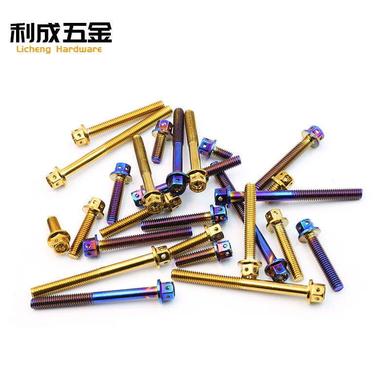 304 Stainless Steel External Hexagonal Flange Cut Out Screws Modified Car Accessories M4M5M6M8M10 Burnt Titanium Screws - Image 3