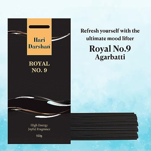 Hari Darshan Premium Agarbatti Stick Combo - 400 Sticks | Long-Lasting Fragrance | Bliss, Supreme Agarbathies for Pooja in a Decorative Agarbatti Box Royal No. 9 Incense Sticks (Pack of 4, 100g Each) - Image 5