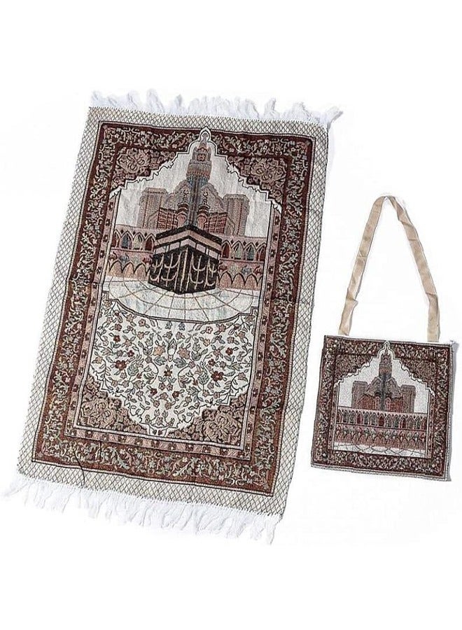 GUSGU Prayer Rug with Carrying Bag Large Thin Lightweight Polyester Prayer Mat, Prayer Mats for Praying Men and Women - Image 1