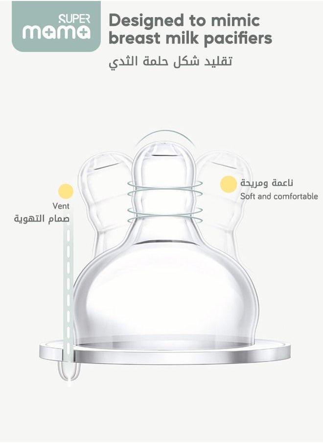 SUPERMAMA - PPSU Anti-flatulence Natural Baby Feeding Bottle Medium Flow Rate Drop Resistant with Handle Blue 260Ml - Image 1