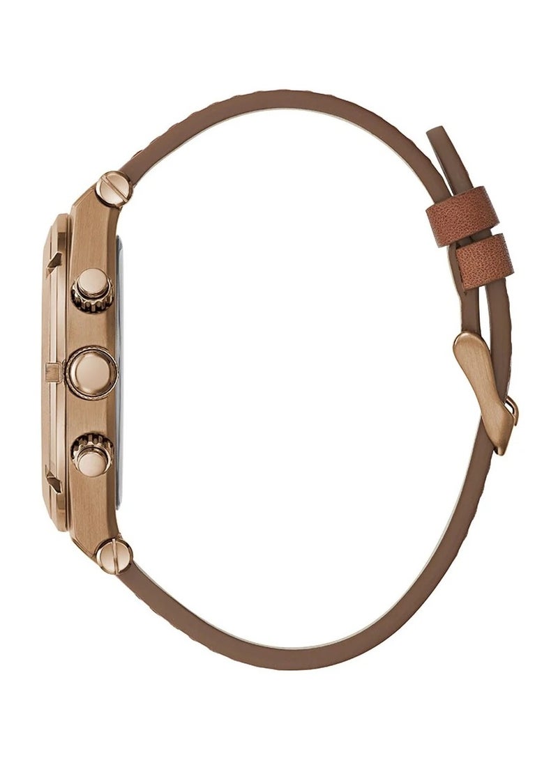 GUESS Men's Analog Leather Wrist Watch - GW0262G3 - 12 mm - Image 4