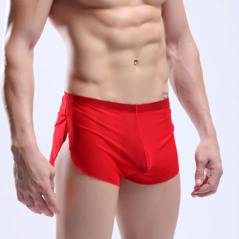 Transparent Ultra-Thin Soft Breathable Men's Briefs Mesh Boxers with Split Design, Casual Home Pants - Image 2