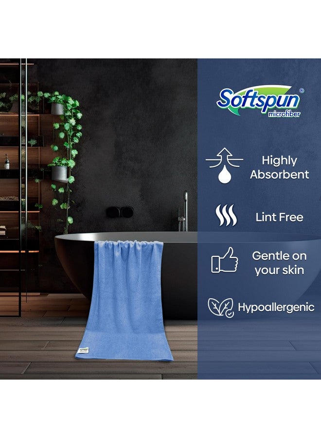 SOFTSPUN Microfiber Hair & Face Care Bath Towel 1 pc 60x120cm Sky Blue! Ultra Absorbent Super Soft & Comfortable, Quick Drying for Men & Women Daily Use Pack of 1 Extra Large Size Unisex. - Image 2