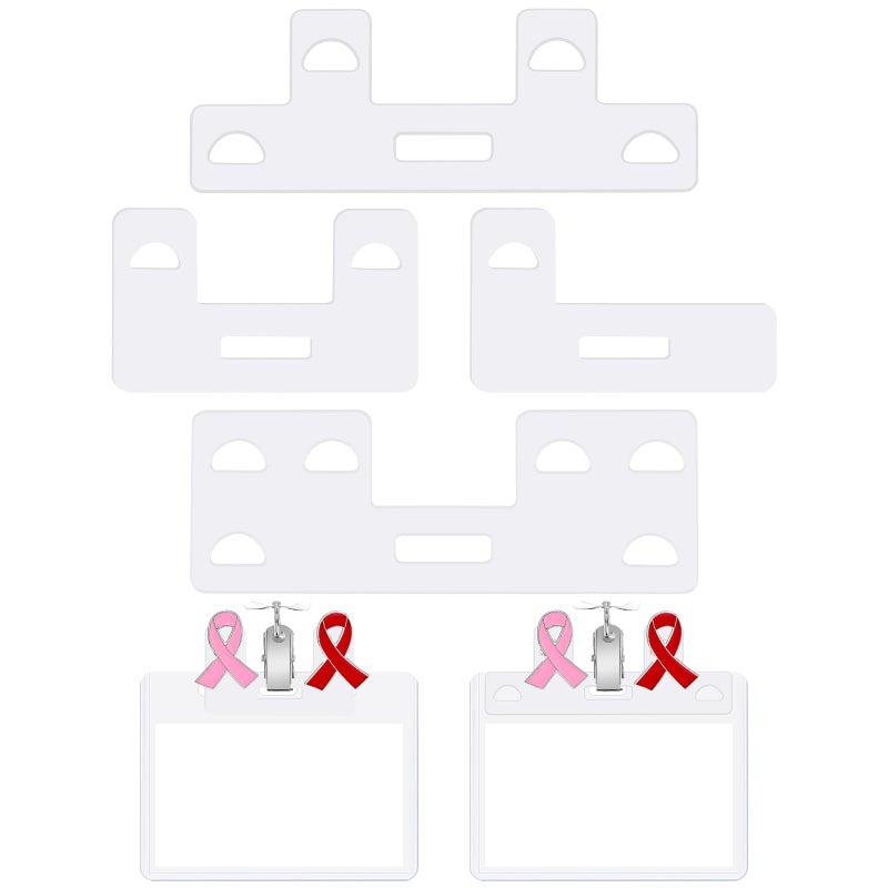 DLUGOPIS 12 Piece Badge Buddy Topper & Pin Holder for Nurse, Doctor, Student & Staff by Specialist ID - Vertical & Horizontal Fit (White) - Image 1