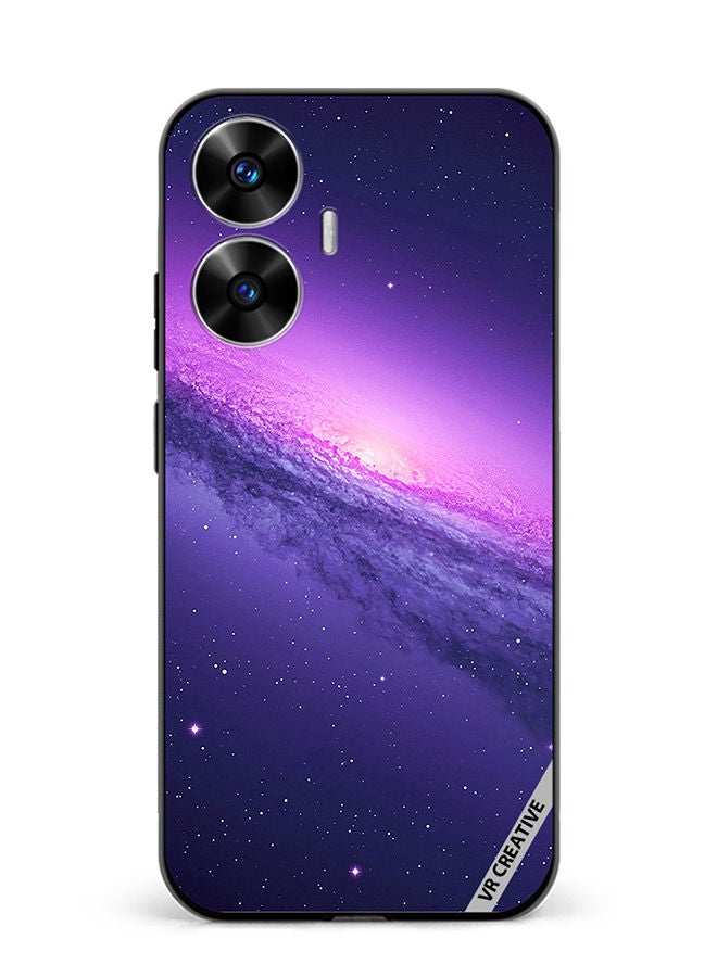 VR CREATIVE Protective Case Cover For Realme C55 Abstract Crossed Lines Galaxy Seamless Design Multicolour - Image 1