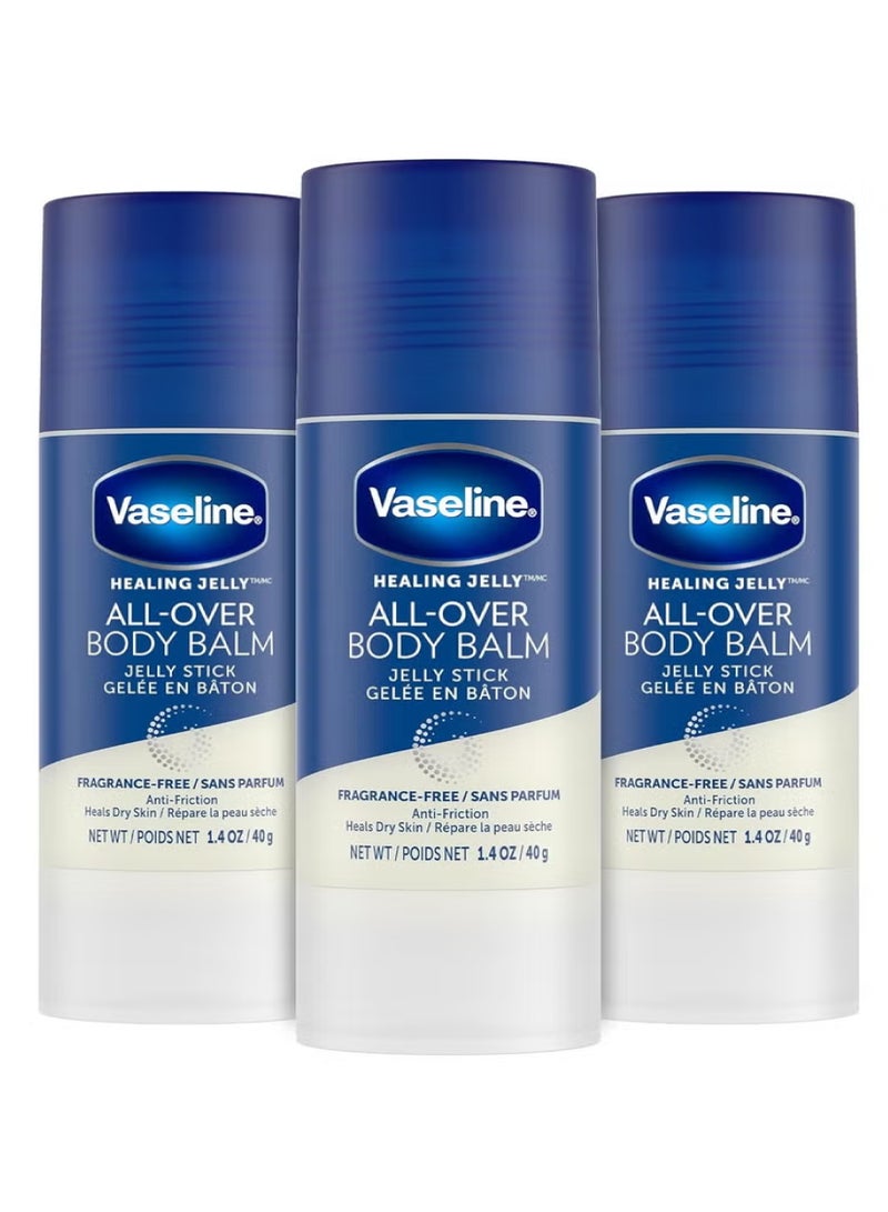 فازلين جيلي الشفاء™، بلسم للجسم بالكامل، خالٍ من العطور، عبوة من 3 قطع، 1.4 أونصة (40 جم)