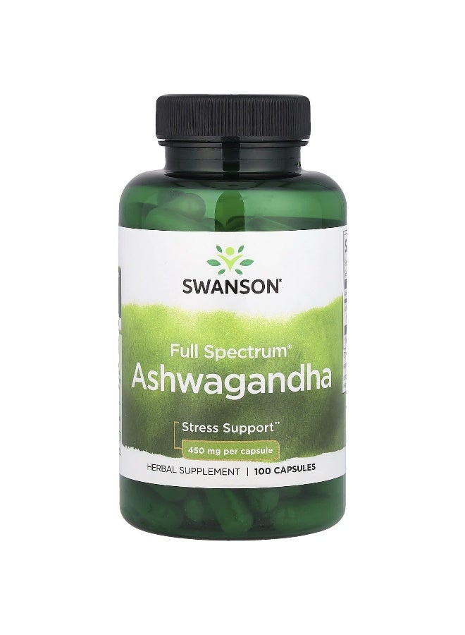 SWANSON Swanson, Full Spectrum® Ashwagandha, 900 mg, 100 Capsules (450 mg per Capsule) 