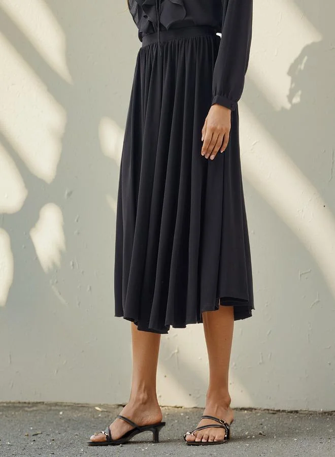 Splash FAV Pleated Flared Skirt with Flexi Comfort Elasticated Waistband