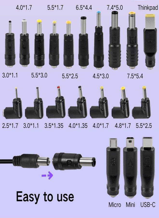 MELIFE كابل طاقة MELIFE USB إلى DC 5V، موصل عالمي DC 5.5x2.1mm مع 20 رأس توصيل، محول USB C إلى DC بطول 3.3 قدم متوافق مع أجهزة 5V يدعم حتى 3A - Image 3