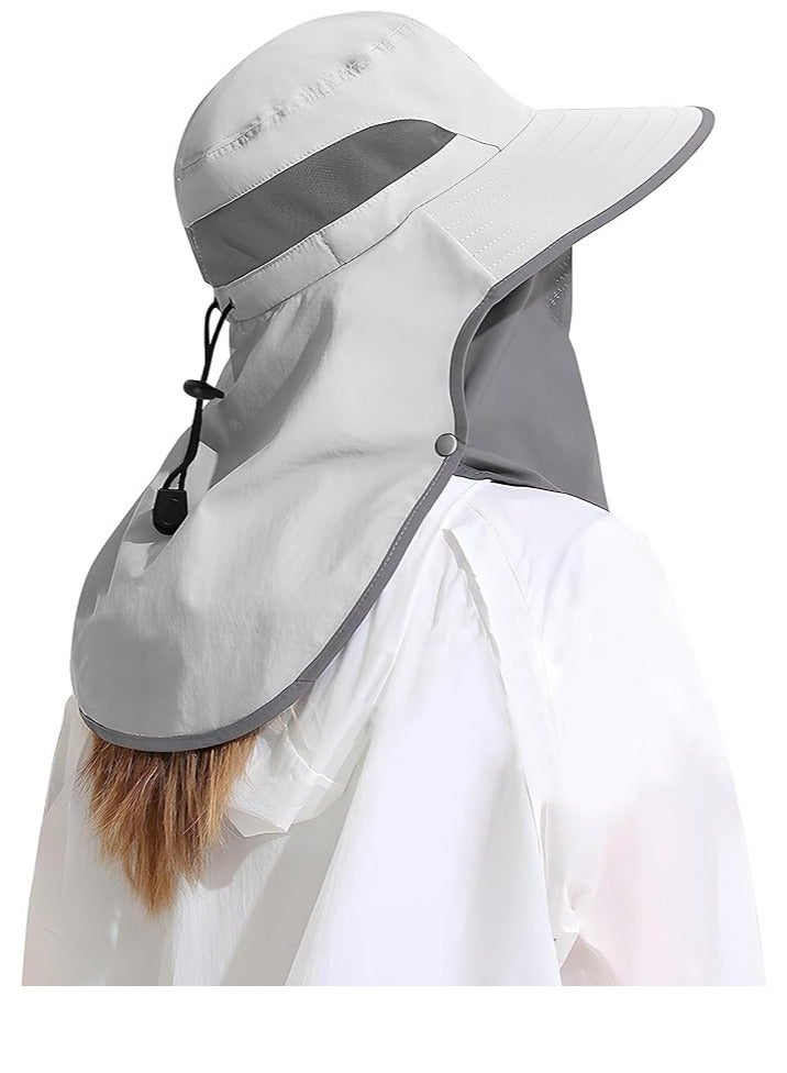 KASTWAVE Outdoor Sun Hat Detachable Neck Face Flap UPF 50+UV Protection Visor Fishing Hats with Neck Flap for Men & Women - Image 1