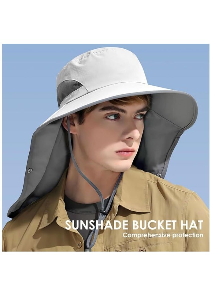 KASTWAVE Outdoor Sun Hat Detachable Neck Face Flap UPF 50+UV Protection Visor Fishing Hats with Neck Flap for Men & Women - Image 3