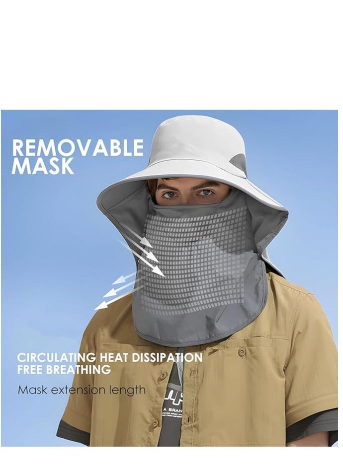 KASTWAVE Outdoor Sun Hat Detachable Neck Face Flap UPF 50+UV Protection Visor Fishing Hats with Neck Flap for Men & Women - Image 4