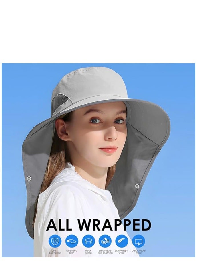 KASTWAVE Outdoor Sun Hat Detachable Neck Face Flap UPF 50+UV Protection Visor Fishing Hats with Neck Flap for Men & Women - Image 5