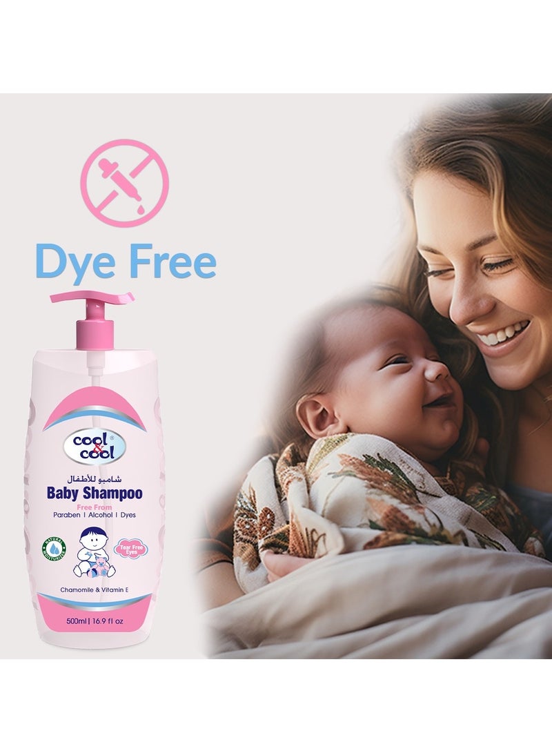 Cool & Cool Baby Shampoo - 500Ml Pack of 2 Tear Free,Alcohol Free,Paraben-Free,Dye Free,Chamomile & Vitamin-E With Extra Mild Formula-1Liter - Image 5