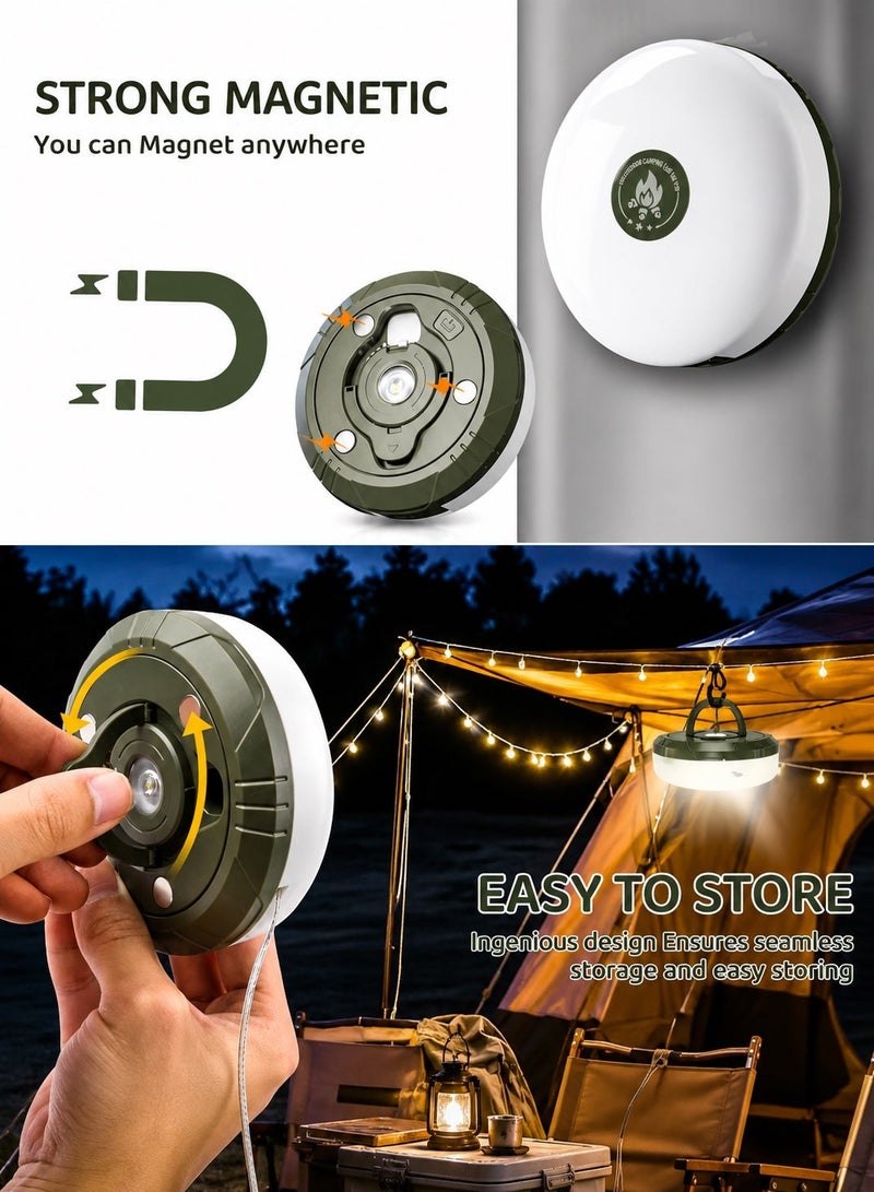 QLIGHT Camping String Lights, 4 in 1 Outdoor Camping Lantern with 8 Lighting Modes(32.8Ft), Quick 30s Recovery, Waterproof, Type-C Fast Charging, Portable Camping Lights for Camping/Yard/Hiking - Image 4