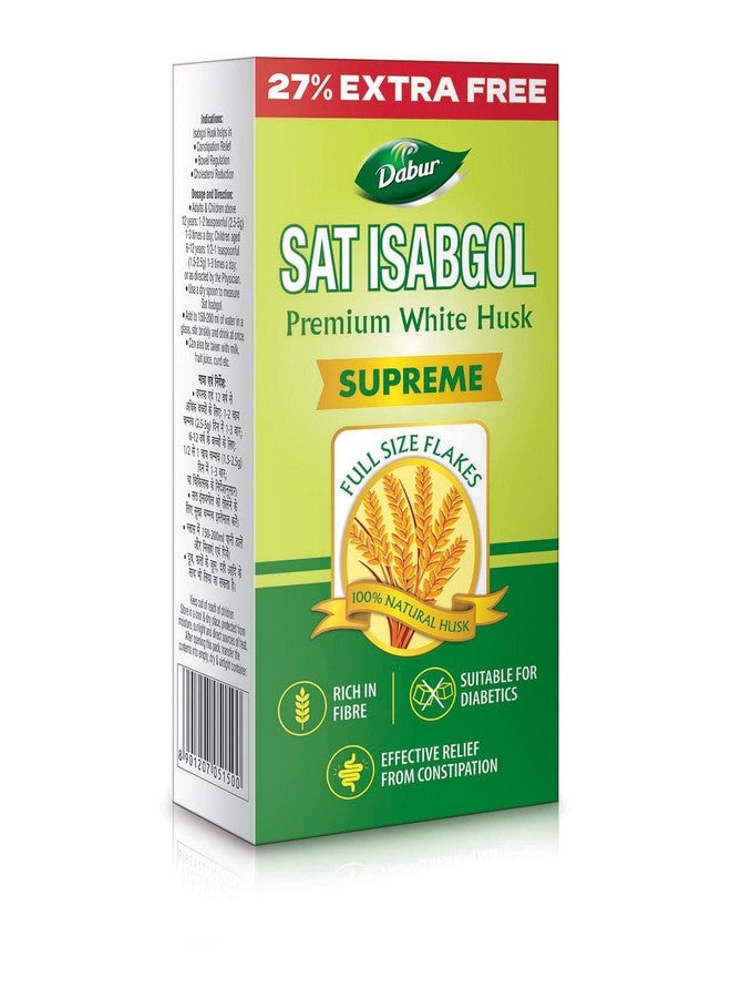 Dabur Sat Isabgol (Psyllium Husk) - 180g + 50g Free | Rich in Fiber | Provides Effective Relief from Constipation & Bloating | Promotes Bowel Health | Non-Habit Forming | 100% Ayurvedic - Image 1