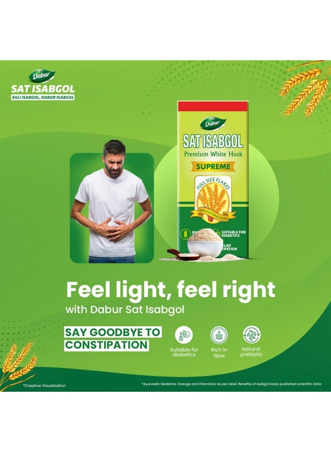 Dabur Sat Isabgol (Psyllium Husk) - 180g + 50g Free | Rich in Fiber | Provides Effective Relief from Constipation & Bloating | Promotes Bowel Health | Non-Habit Forming | 100% Ayurvedic - Image 3