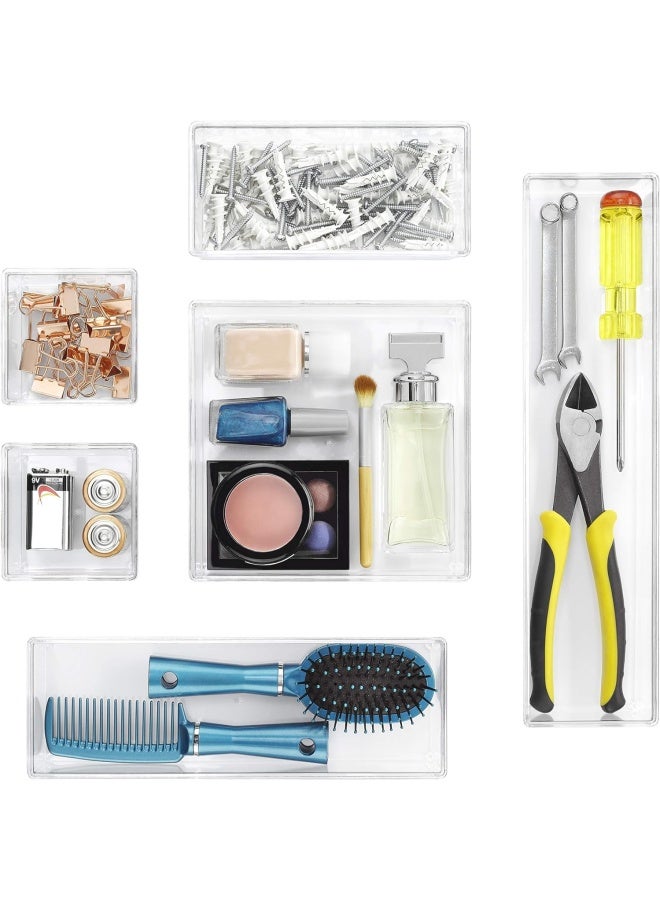 Whitmor Clear Drawer Organizers Set 6 Pieces - Image 1