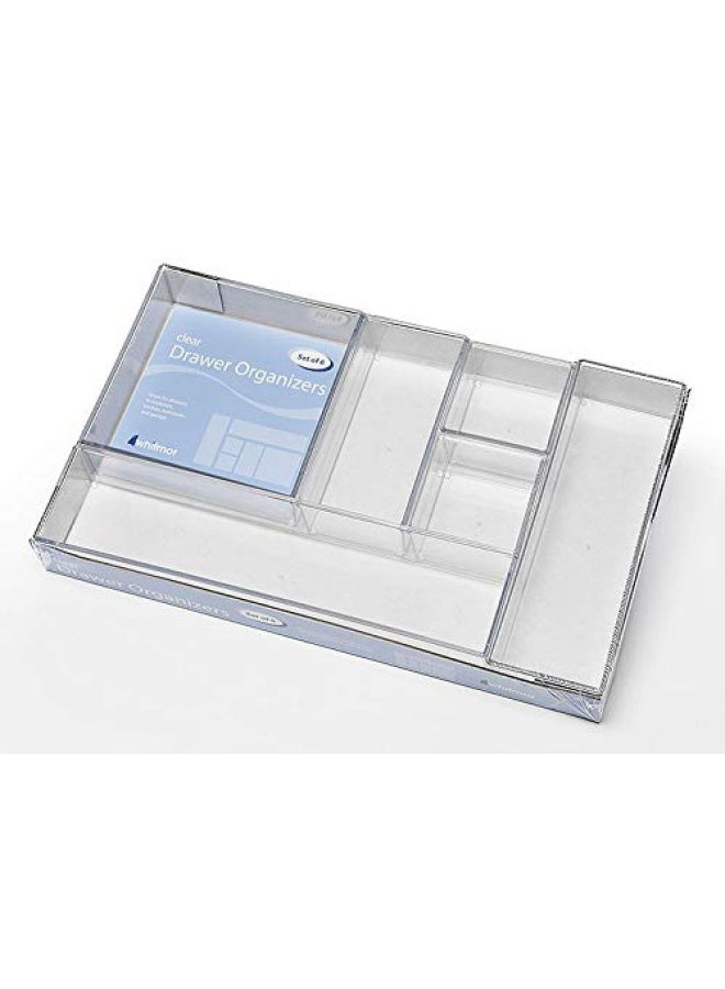 Whitmor Clear Drawer Organizers Set 6 Pieces - Image 3