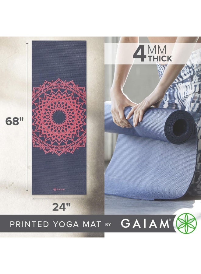 Gaiam Print Yoga Mat, Non Slip Exercise & Fitness Mat for All Types of Yoga, Pilates & Floor Exercises - Image 2