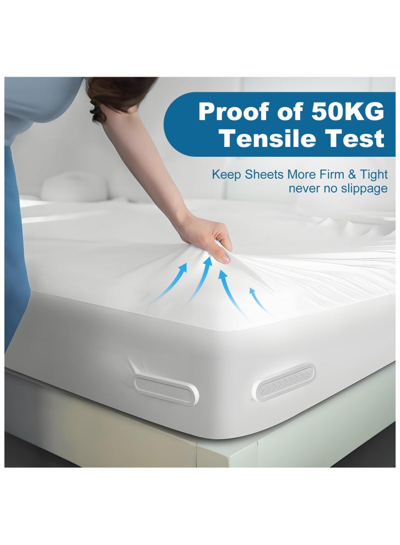 Upgrade Bed Lock Sheet Holders for Corners, 4Pcs Fitted Sheet Holders Keep Sheets Firm & Tight, Durable Heavy Duty Bed Sheet Clips, Fit All Mattress Easy Install - Image 2