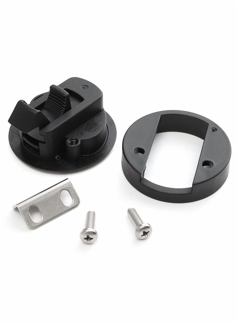 Y&D - Slam Latch Hatch Round Pull Black Plastic Nylon for RV Boat Marine Deck 1/2'' Door Cabinet Hardware Pack of 2 - Image 1