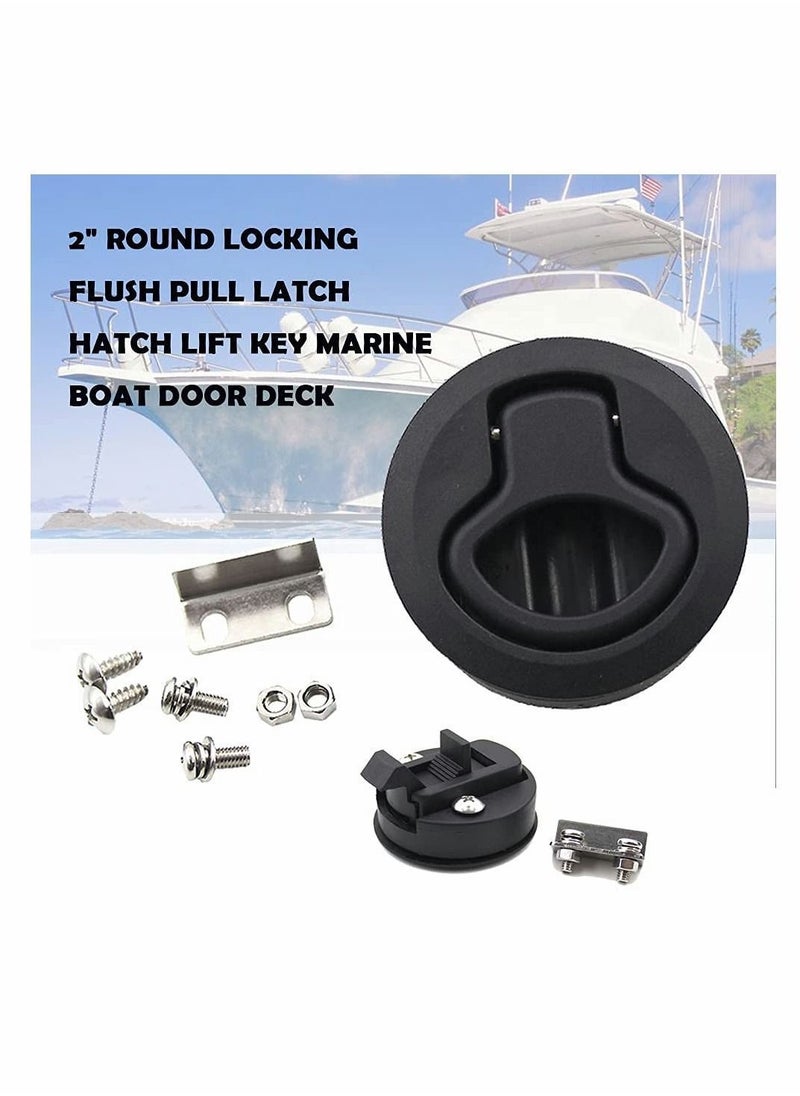 Y&D Slam Latch Hatch Round Pull Black Plastic Nylon for RV Boat Marine Deck 1/2'' Door Cabinet Hardware Pack of 2  - Image 2