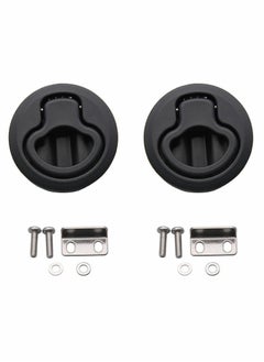 Y&D Slam Latch Hatch Round Pull Black Plastic Nylon for RV Boat Marine Deck 1/2'' Door Cabinet Hardware Pack of 2  - Image 1