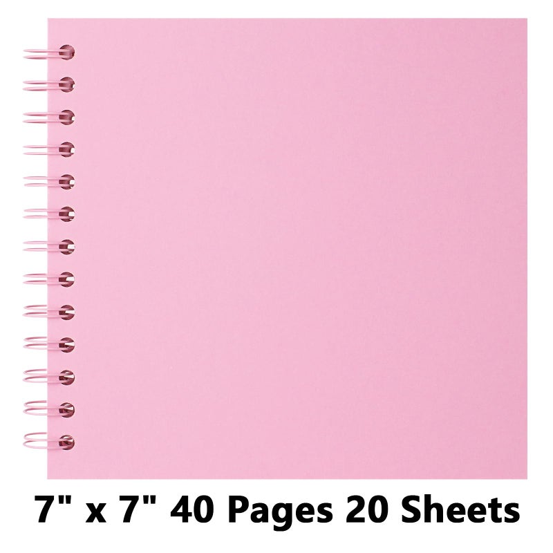 Remowith 7X7 Inch DIY Scrapbook Photo Album, Kraft Blank Paper Scrap Book 40 Pages Memory Book for Wedding Family, Pink - Image 5