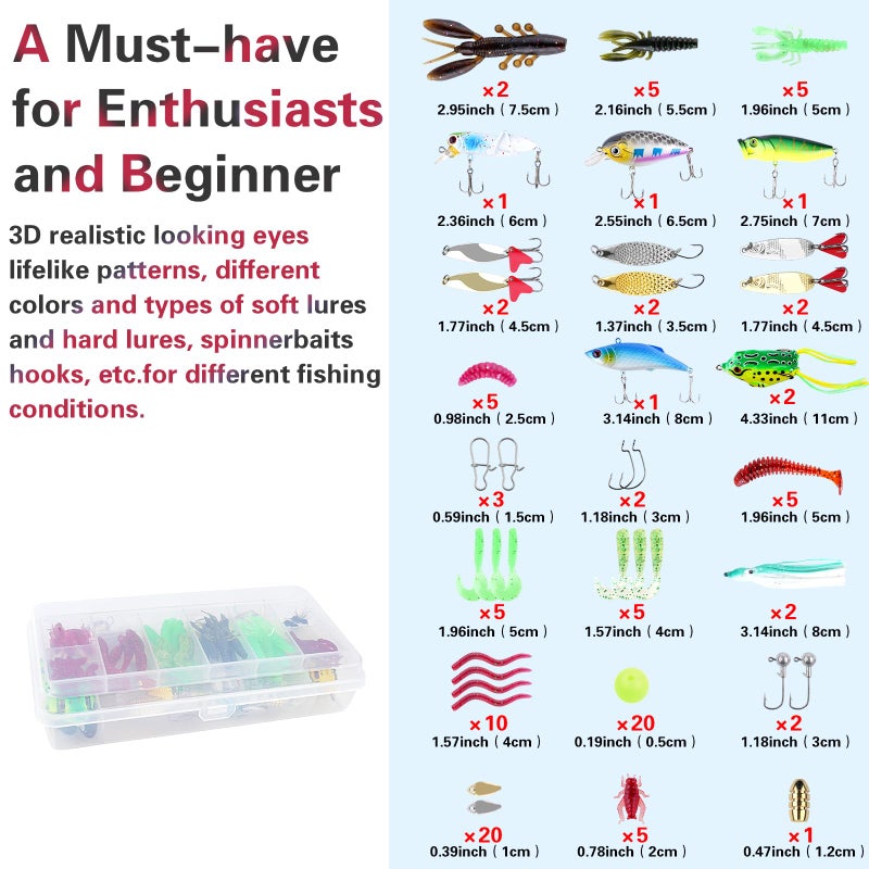 mouhike 3-Layer Pink Fishing Tackle Box with Tackle Included, Fishing Tools Kit Includes Pliers Fish Lip Gripper Scale Crankbait Spinnerbaits Soft Baits Hooks, Ideal Gift for Angler Saltwater Freshwater - Image 5